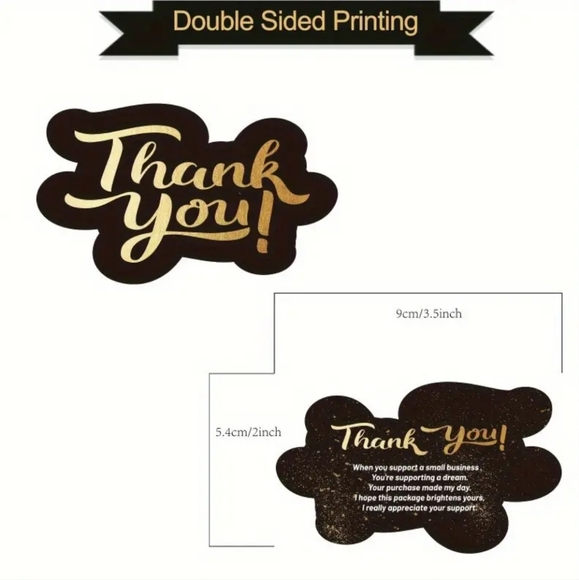 Buy Now! New Double Sided Thank You Cards for Small Business (50 count) - Picture 2 of 2